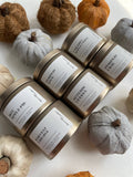 Fall Scent Candle with Wood Wick 4 oz- Gold / Pumpkin Spice