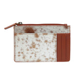 Brown Cowhide Panel Style Card Holder