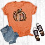 Tie Dye Pumpkin Graphic Tee Orange - Plus