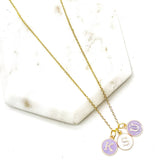 Baubles by B - Purple White KSU Kansas State University Charm Necklace Cats