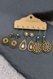 Gold Boho Retro Hollow Dangle Earrings Set: