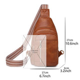 Wholesalesir - Fashionable Retro PU Crossbody Bag: Brown / Medium