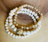 Cream Rose Beaded Bracelet