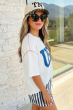 Aapparella - USA Graphic Half Sleeve Ribbed Top | S-XL Plus 1X-4X