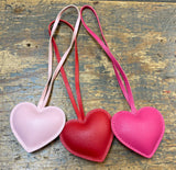 Valentine's Leather Heart Bag Charm
