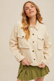 Oatmeal Wash Crop Jacket