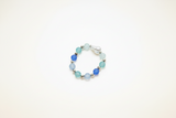 Blue And Gold Beaded Bracelet With Pearl Accent Bead