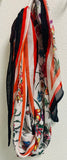 Red & Black Floral Scarf