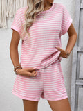 Round neck stitching shorts fashion casual suit
