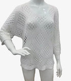 Crochet White Poncho Top