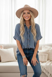 Frayed Trim Denim Top