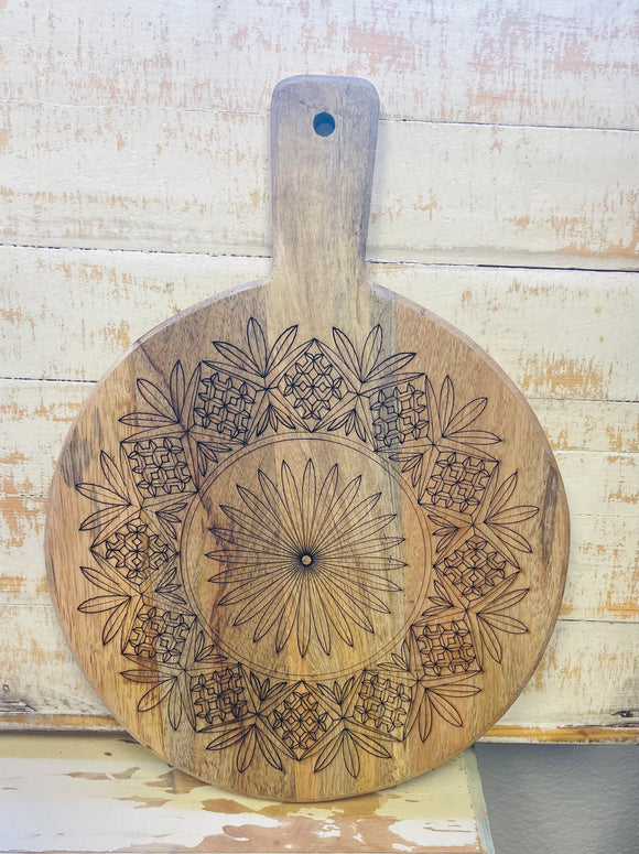 Round Wooden Serving Tray