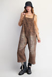 Leopard Washed Denim Overalls