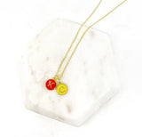 Red Yellow KC Enamel Charm Chiefs Kansas City Necklace