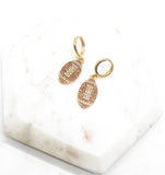Rhinestone Football Game Day  Huggie Hoops