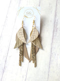 Feather Layered Leather Earrings