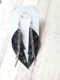 Feather Layered Leather Earrings