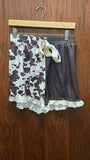 Last One - Western Ruffle Cow Print Pj's