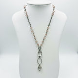 Pink Crystal Beaded Necklace With Dangly Charms