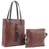 Liz Soto Handbags - Jane 3272 two in one tote: Black / Vegan leather / Two in one tote