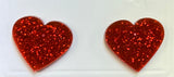 Valentine's Heart & Kiss Sparkly Stud Earrings
