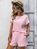 Round neck stitching shorts fashion casual suit