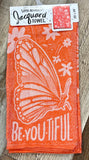 Be You Tiful Orange Butterfly Tea Towel