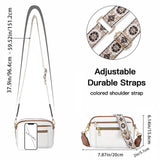 Color Blocked Multifunctional Zipper White Crossbody Bag