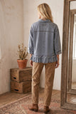 Sewn and Seen - Mineral Washed Tencel Ruffle Hem Shirt