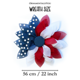Rustic Burlap Patriotic Wreath