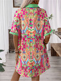 Geometric Print Shirt Dress