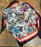 Red & Black Floral Scarf