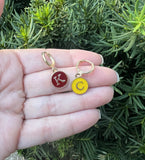 KC Chiefs Red Yellow Game Day  Huggie Hoops Earrings