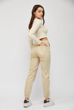 High Rise Cream Jogger Crop