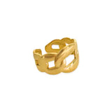 Water-Resistant 18k Gold/Rhodium Plated Open Ring