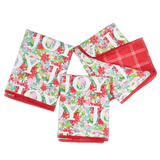 Once Again Home Co. - Mighty Mini Towel (Set of 3) Reversible - Marie Le Moal Joyful Foliage: Red