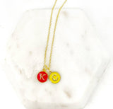 Red Yellow KC Enamel Charm Chiefs Kansas City Necklace