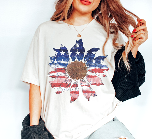 USA floral flag vintage America Flower