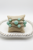 Green Jade And Gold Three Set Bracelet
