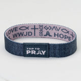 Tap To Pray® Wristband – Symbols of Faith - Taupe