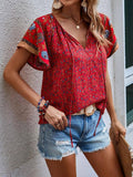 Boho Printed V Neck Plus