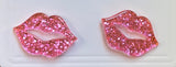 Valentine's Heart & Kiss Sparkly Stud Earrings