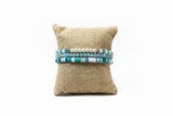 Beach Themed Blue, Green, White, Pearl Bracelet Set