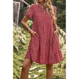 Supreme Fashion - Floral Dot Ruffle Loss Fit Babydoll Dress: BLACK / M