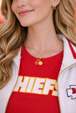 Red Yellow KC Enamel Charm Chiefs Kansas City Necklace