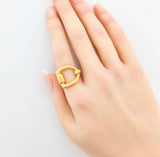 Water Resistant Gold Plated Adjustable Buckle Ring