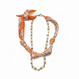 Scarf With Gold Necklace Set