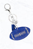 Rhinestone Football Keychain with Tassel