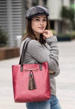 Jane 3272 two in one tote: Burgundy / Vegan leather / Two in one tote