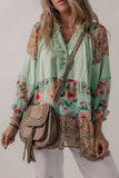 Floral Patchwork Long Sleeve Blouse